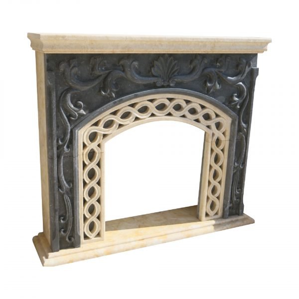 Glazed-polished-Black-Basalt-and-Light-Yellow-Fireplace-1.jpg